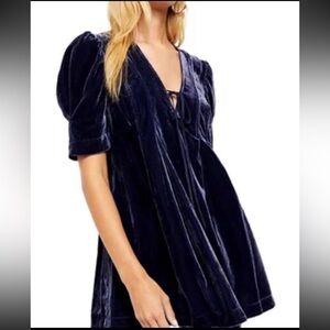 Free people babydoll velvet dress